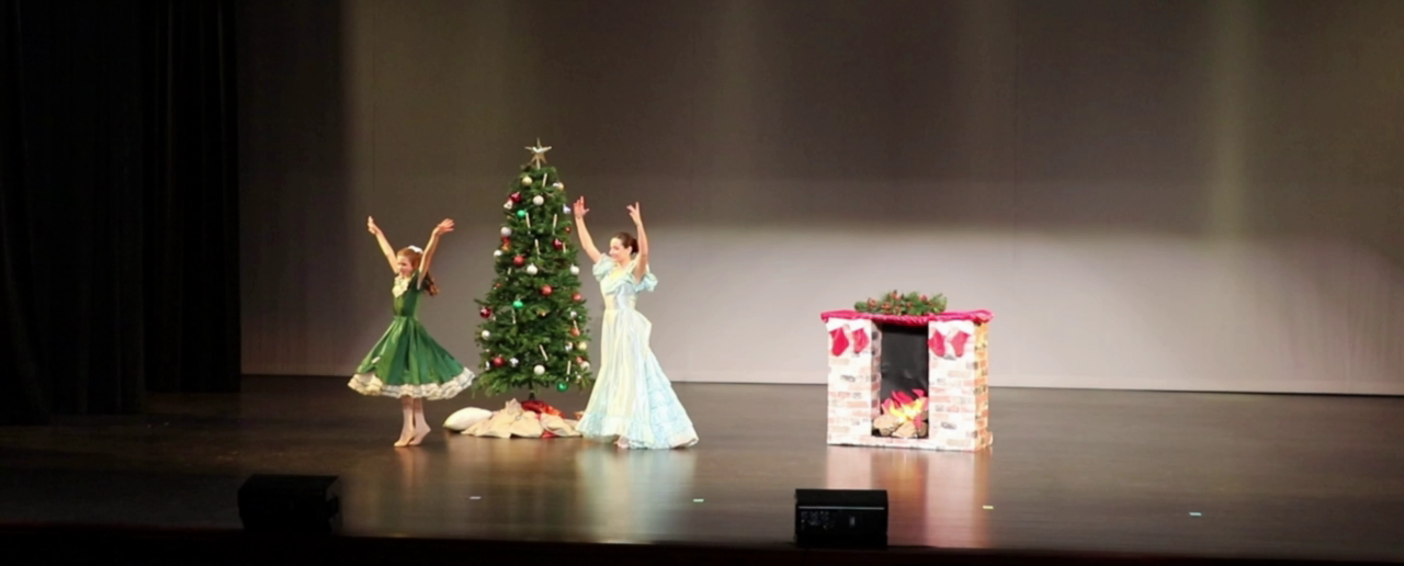 Students Dancing Onstage for the Nutcracker Performance